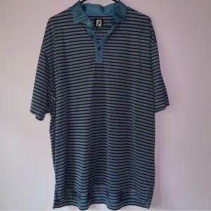 FootJoy Size XL Golf Polo Shirt Blue Pink Stripe Athletic Outdoors Preppy